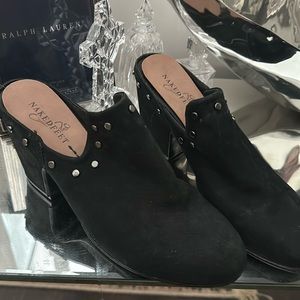 Naked Feet suede studded mules